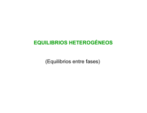EQUILIBRIOS HETEROGÉNEOS (Equilibrios entre fases)
