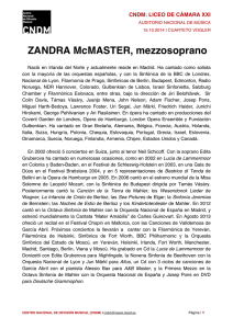 ZANDRA McMASTER, mezzosoprano