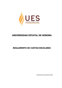Reglamento de Cuotas Escolares - Universidad Estatal de Sonora