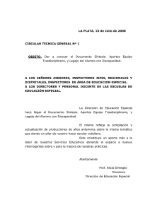 LA PLATA, 10 de Julio de 2008 CIRCULAR TÉCNICA GENERAL Nº