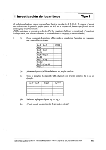 1 Investigación de logaritmos Tipo l