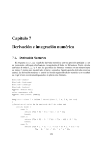 Capítulo 7 Derivación e integración numérica