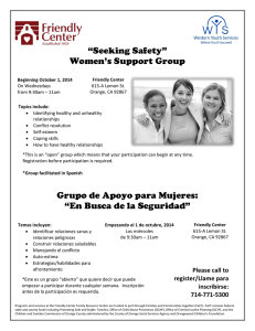 “Seeking Safety” Women`s Support Group Grupo de