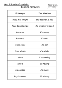 Learning homework El tiempo The Weather hace