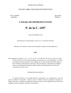 CÁMARA DE REPRESENTANTES P. de la C. 1497