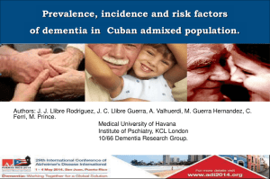Prevalence Incidence And Risk Factors Of Dementia In Older Adults