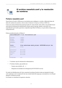 El archivo nsswitch.conf y la resolución de nombres Fichero