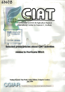 Selected press articles about CIAT activities relates to