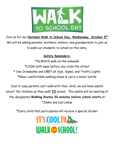 Join us for our National Walk to School Day, Wednesday, October