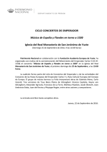 Ciclo conciertos de Emperador. M&uacute;sica de Espa&ntilde;a y Flandes en