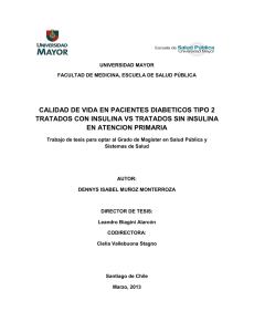 calidad de vida en pacientes diabeticos tipo 2 tratados con insulina