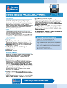 Ficha Tecnica fondo Acrilico para Madera y Metal