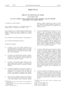 Directiva 2011/70/Euratom del Consejo, de 19 de julio de 2011, por