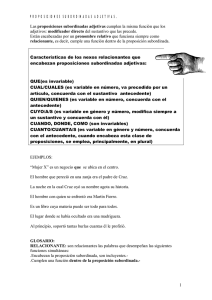 PROPOSICIONES SUBORDINADAS ADJETIVAS