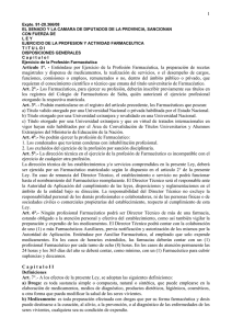 Ley Provincial de Ejercicio de la Profesión y Actividad Farmaceutica