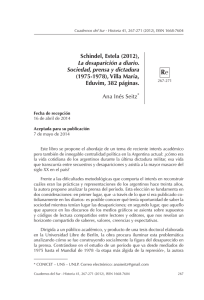 Schindel, Estela (2012), La desaparición a diario. Sociedad, prensa