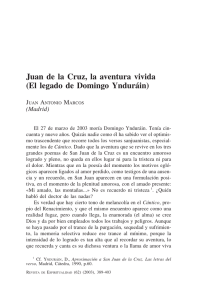 Juan de la Cruz, la aventura vivida (El legado de Domingo Ynduráin)