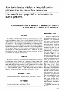 Acontecimientos vitales y hospitalización psiquiátrica en pacientes