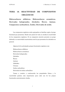 TEMA 10. REACTIVIDAD DE COMPUESTOS ORGÁNICOS