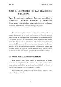TEMA 8. MECANISMOS DE LAS REACCIONES ORGÁNICAS
