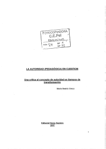 la autoridad (pedagógica) en cuestión