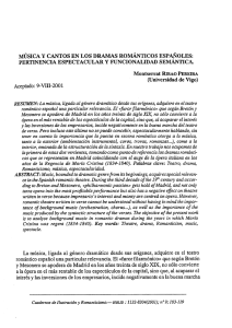 música y cantos en los dramas románticos españoles