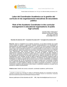 Labor del Coordinador Académico en la gestión del currículo en las