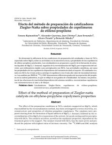 Efecto del método de preparación de catalizadores Ziegler
