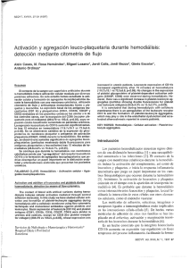 Activación y agregación ieuco-plaquetaria durante hemodiálisis