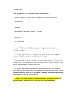LEY NÚM. 20.424 ESTATUTO ORGÁNICO DEL MINISTERIO DE