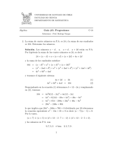 Algebra Gu´ıa #5: Progresiones C-14 2. La suma de cuatro números