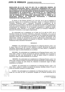Resolución de 23 de julio de 2015, de la Dirección General de