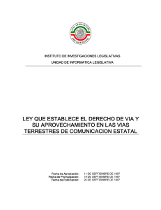 ley que establece el derecho de via y su aprovechamiento en las