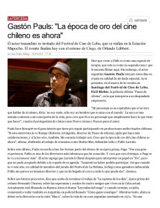 Gastón Pauls: "La época de oro del cine chileno es ahora"