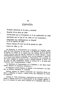 Page 1 91 ESFAÑA Tratado adicional al de paz y amistad. Bogotá