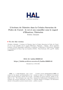 L`écriture de l`histoire dans la Crónica Sarracina de Pedro - Hal-SHS