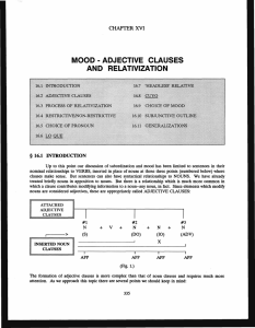 mood - adjective clauses and relativization