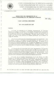 Resolución del Presidente de la Corte de 4 de agosto de 1999