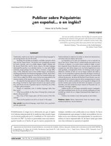 Publicar sobre Psiquiatría: ¿en español… o en inglés?