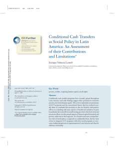 Conditional Cash Transfers as Social Policy in Latin America
