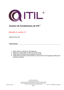 Examen de Fundamentos de ITIL® Ejemplo A, versión 5.1