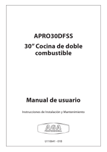 Manual de usuario APRO30DFSS 30” Cocina de doble combustible