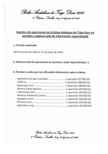 Registro de apariciones de la Bolsa Andaluza de Trigo Duro en