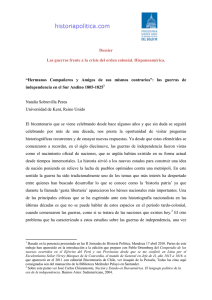 Dossier Las guerras frente a la crisis del orden colonial