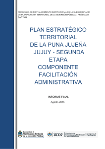 Plan Estratégico Territorial de la Puna Jujeña Jujuy