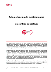 Administración de medicamentos en centros educativos - FETE-UGT