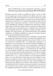 SÓFOCLES (2010) Edipo en Colono. Introducción, traducción y