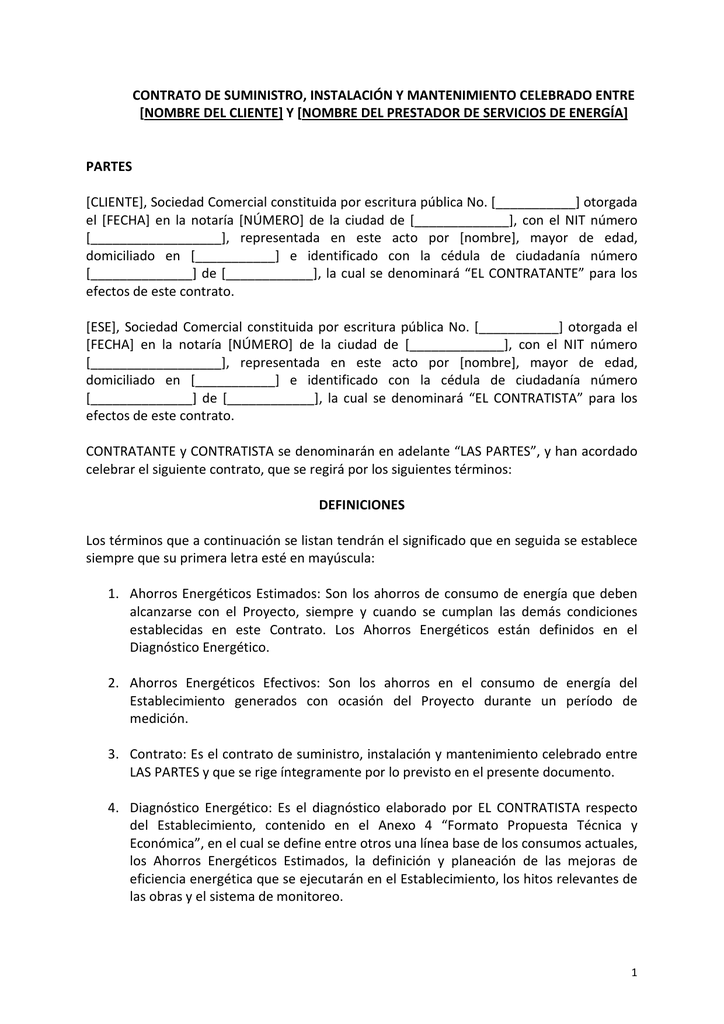 Contrato De Suministro Ejemplos Y Formatos Word Y Pdf Para Imprimir Images