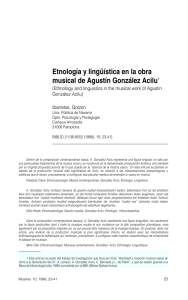 Etnología y lingüística en la obra musical de Agustín González Acilu1