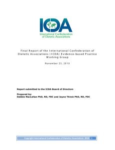 Final Report - International Confederation of Dietetic Associations